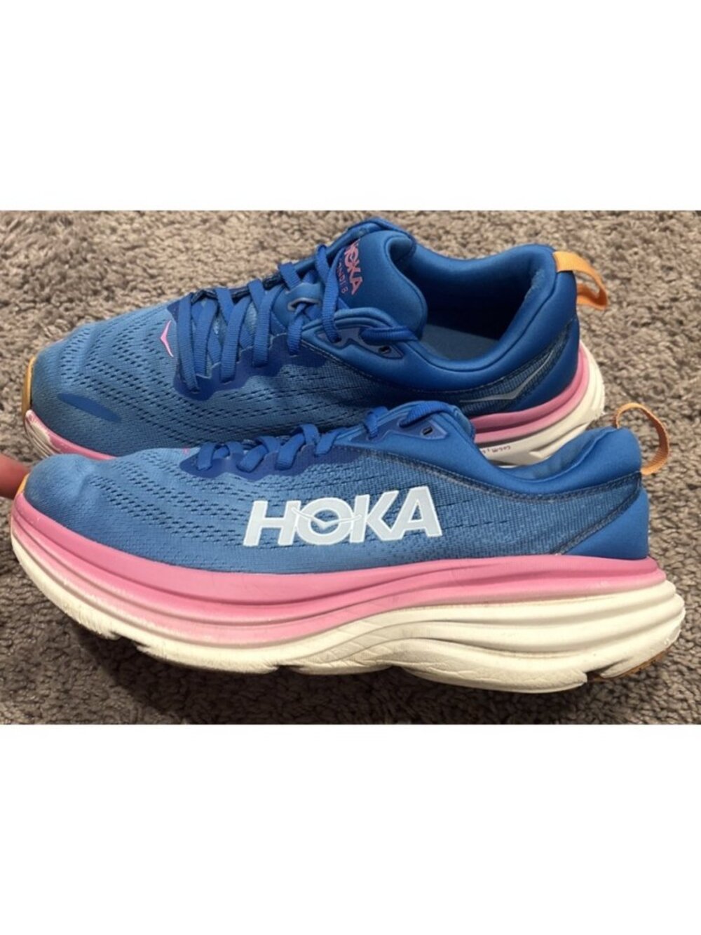 Hoka One One Sneakers Womens 9.5 B Bondi 8 1127952 CSAA Blue Running Gym Shoes